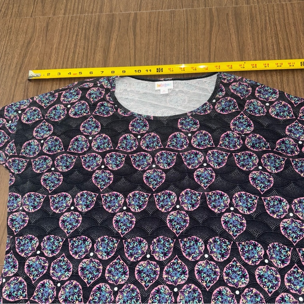 LuLaRoe Black Mint Pink Mint Women’s M Scoop Neck Short Sleeve Shirt Dress - Picture 7 of 9